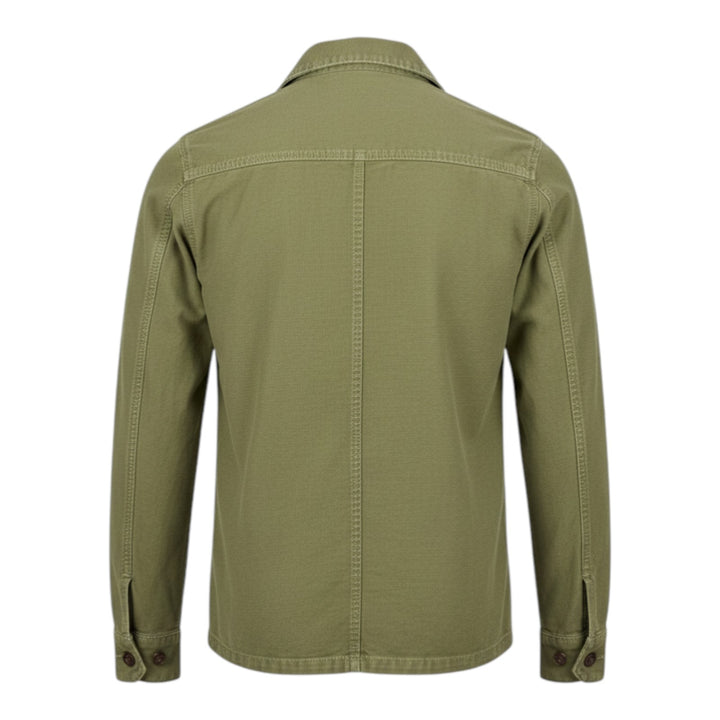Camisa Oversize de Manga Comprida Acadia em Mistura de Linho Military