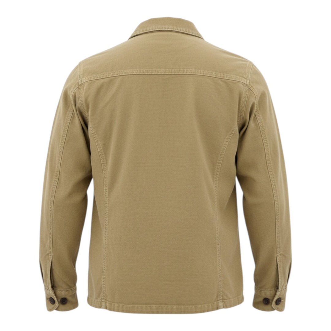 Camisa Over Manga Comprida Acadia Mistura de Linho Moka