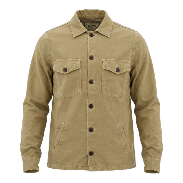 Camisa Over Manga Comprida Acadia Mistura de Linho Moka