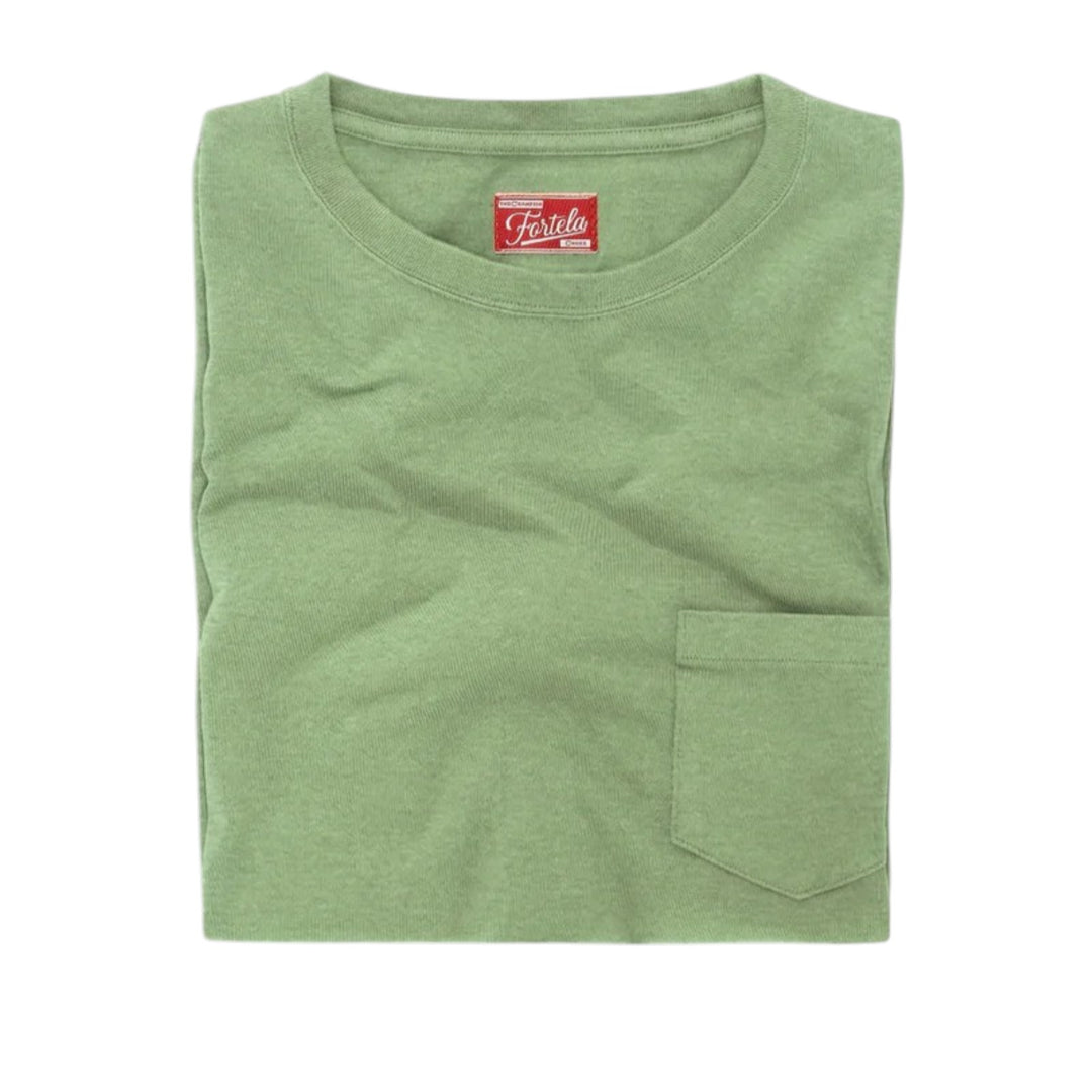 Tubejp T-Shirt com Bolso em Algodão Lobster Sage Verde