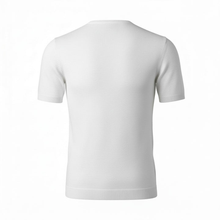 Gola Redonda Manga Curta Algodão Penteado Branco Ótico
