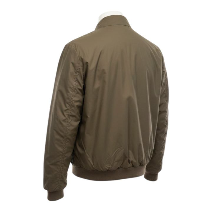 Blusão em Pele Verdadeira Reversível Nylon Azul Marinho-Militar