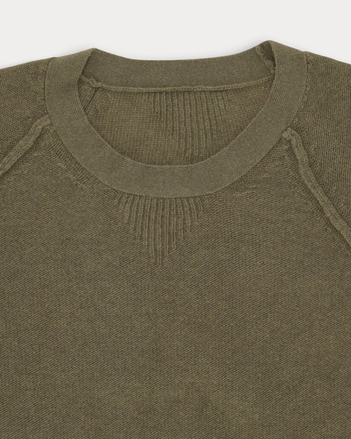 HARVARD CAMISOLA DE GOLA REDONDA EM LÃ MANGAS RAGLAN ARMY GREEN