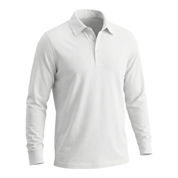 Polo de Manga Comprida York Jersey White