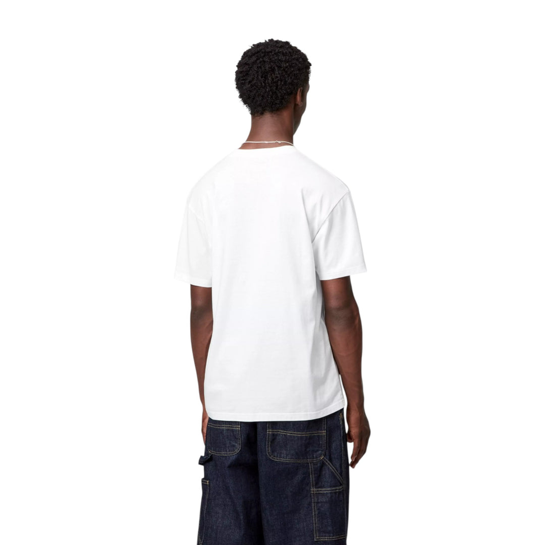 S/S Pocket Heart T-Shirt White / Red