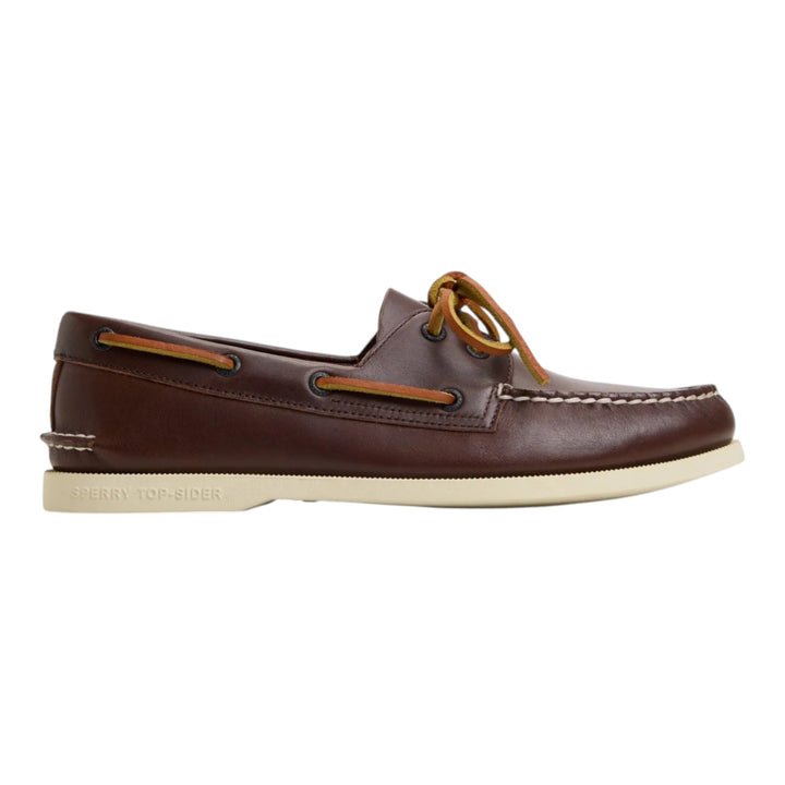 Sapato de vela Authentic Original 2 ilhós em Pele Genuína Castanha