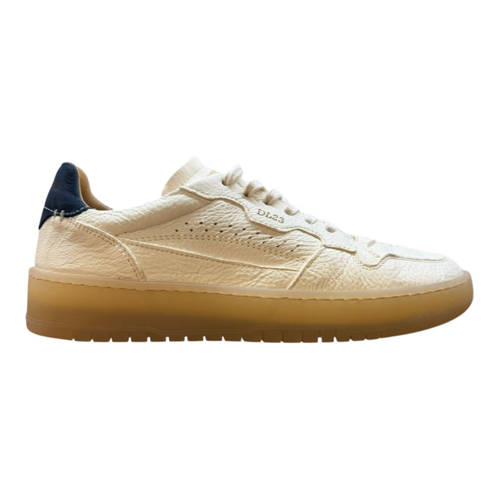 Sneakers Jannik em Pele de Veado Genuína Manteiga-Azul