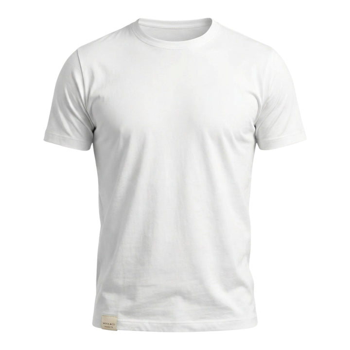 T-Shirt Gola Redonda Jersey Conforto Branco Ótico
