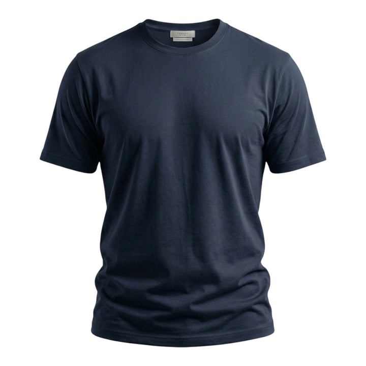 T-Shirt Gola Redonda Jersey Confort Azul Escuro