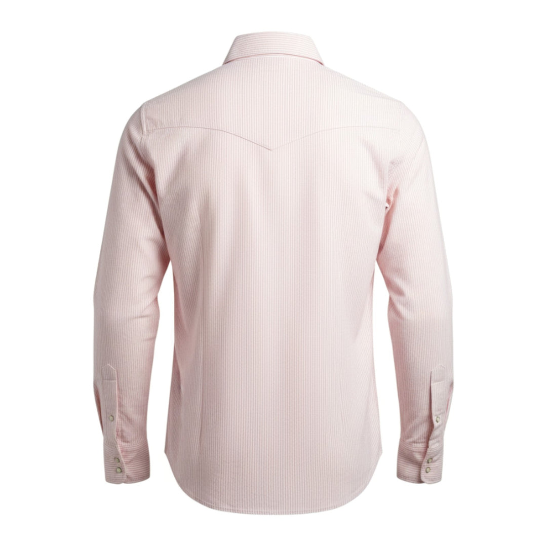 Western Oxford Shirt Flagstaf Às Riscas Branco-Rosa