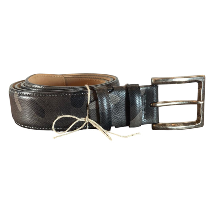 CINTO SAFFIANO EM PELE VERDADEIRA CAMUFLADO