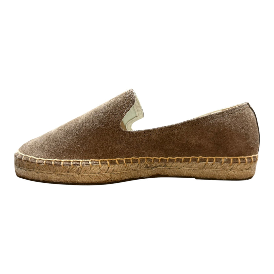 Espadrilles em Camurça Genuína Sola de Borracha Castanho
