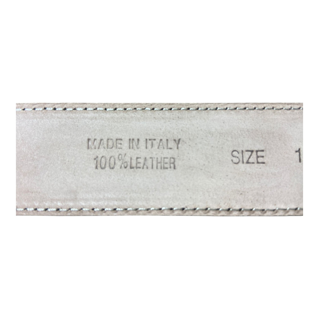 CINTO EM PELE DE VAQUETA GENUÍNA COM COSTURA CASTANHO