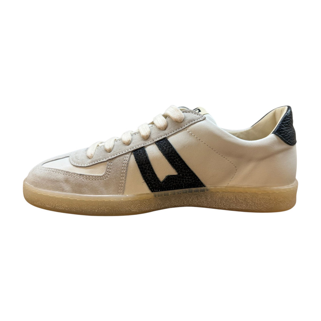 Sneakers em Pele Genuína Branco-Preto