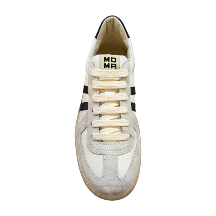 Sneakers em Pele Genuína Branco-Preto