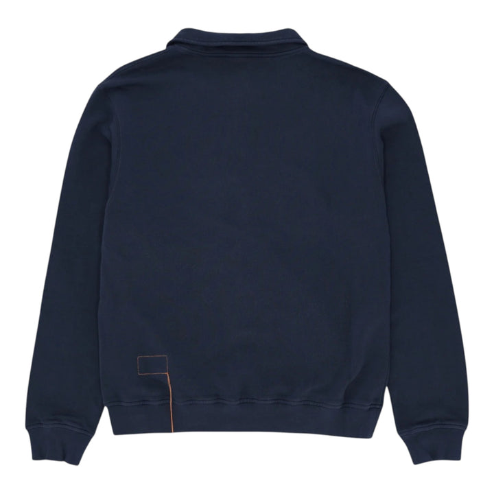 Yale Sweatshirt em Jersey Cardado com Gola e Zip Navy