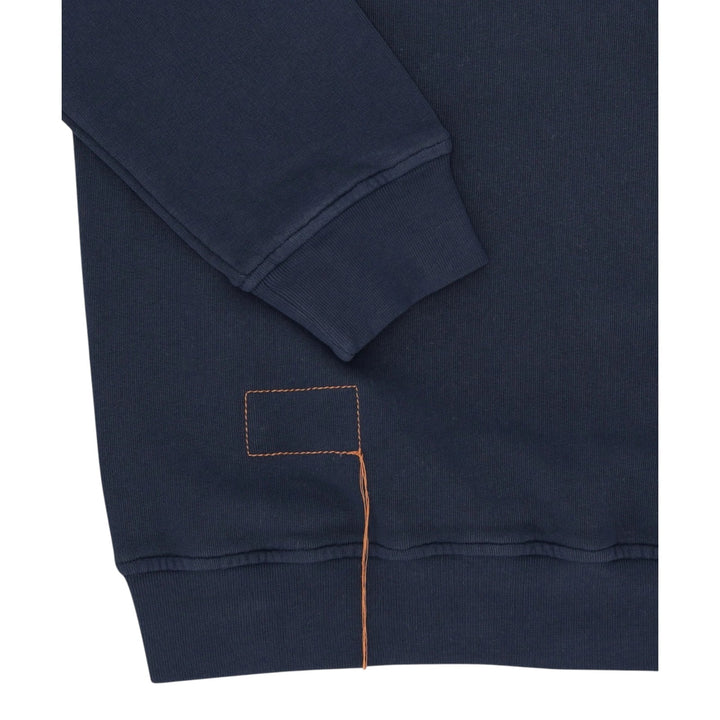Yale Sweatshirt em Jersey Cardado com Gola e Zip Navy