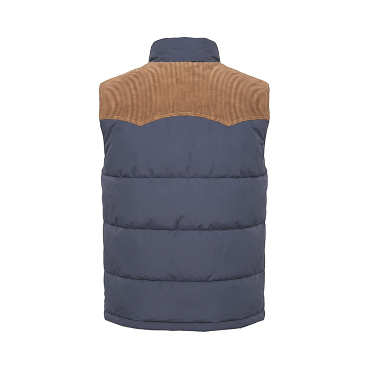 Marc Vest Waxed gilet imbottito navy con sprone in velluto Bl'ker Vintage, vista posteriore