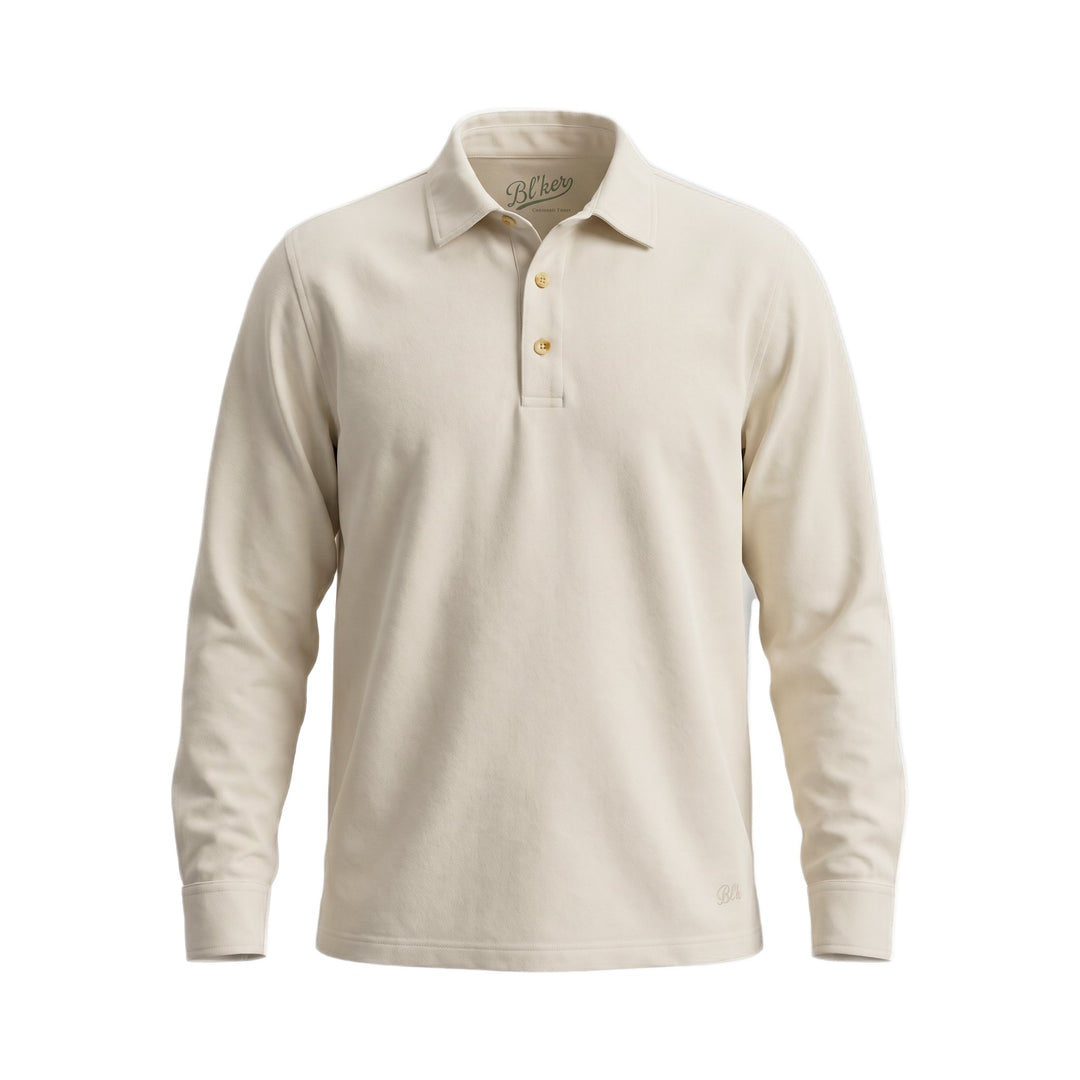 Bl'ker Vintage POLO 3 BOTT. MANICA LUNGA INTERLOCK BURLINGTON MILK Beige - foto 1