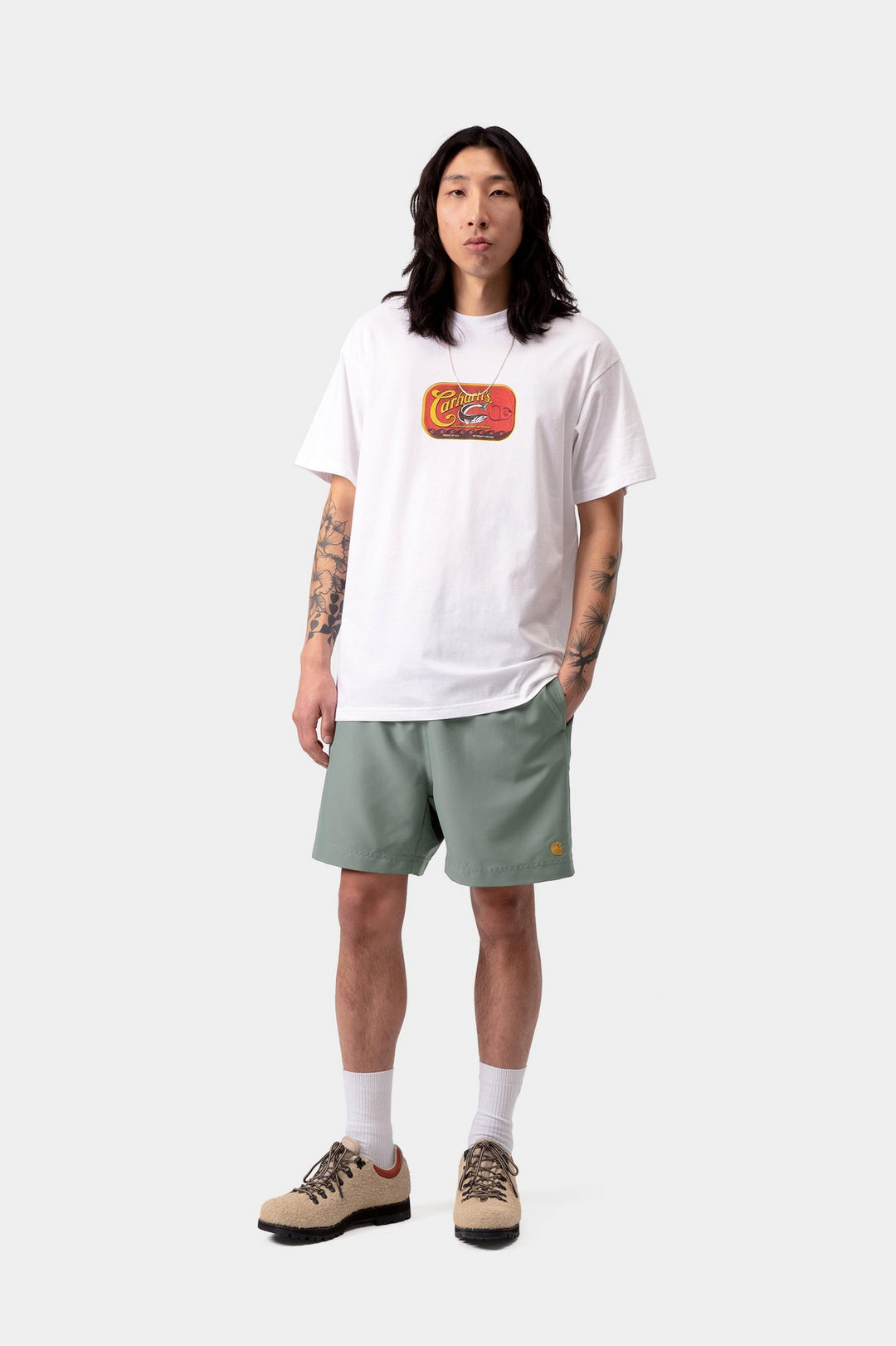Carhartt Wip Chase Swim Trunks Velvet Green / Gold Verde - foto 5