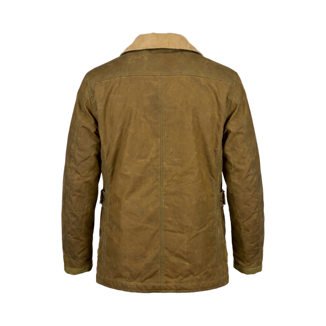 Giacca Fireman in cotone cerato con ganci metallici Chesapeake's, vista posteriore