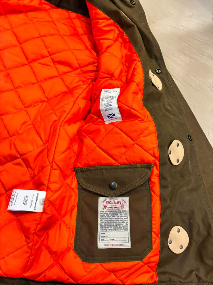 Giacca Fireman in cotone cerato con ganci metallici Chesapeake's
