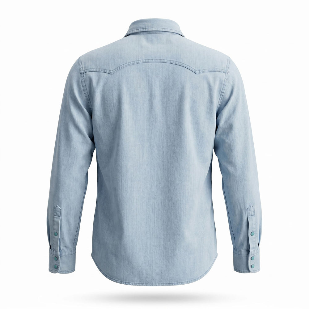 Chesapeake's Western Chambray Shirt Flagstaff Light Chambray Blu - foto 2