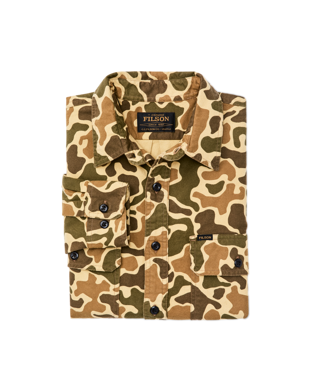 Filson Field Flannel Shirt Buckskin Camo Beige - foto 6