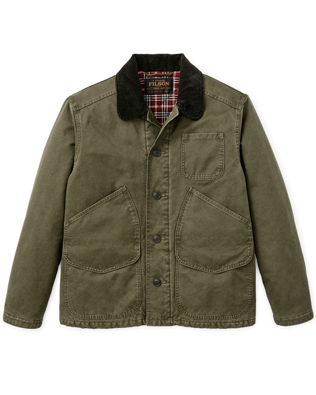 Filson Insulated Canvas Outfitter Jacket Dark Olive Verde - foto 5
