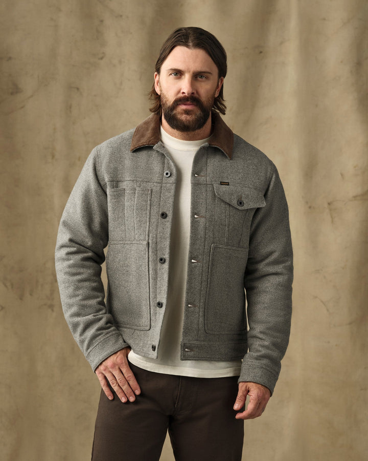 Filson Spokane Insulated Short Cruiser Jacket Vintage Heather Gray Grigio - foto 7