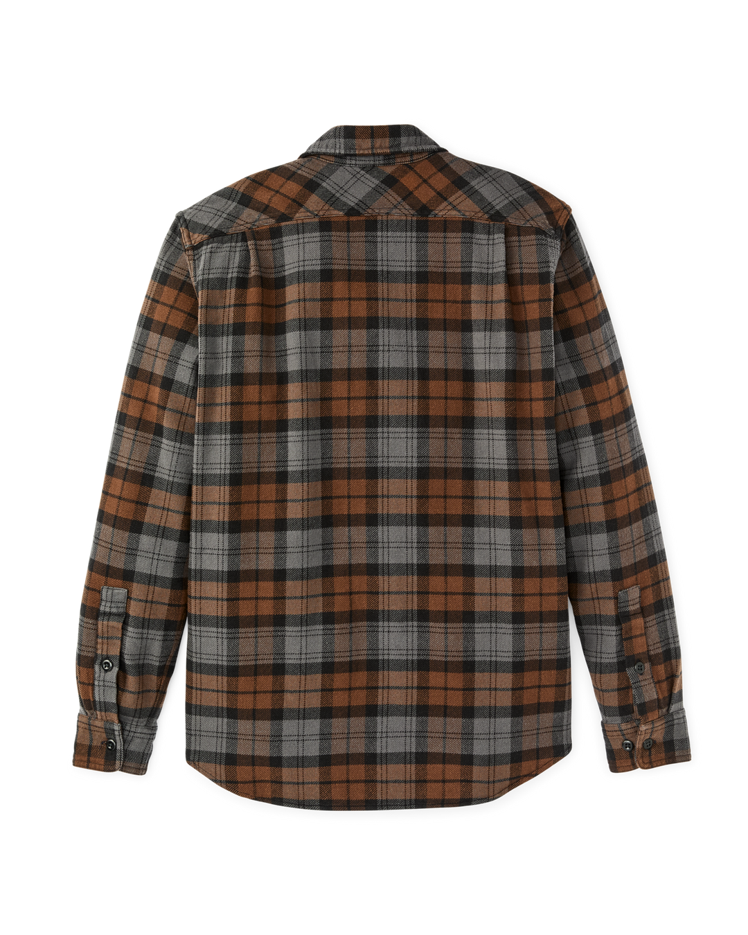 Filson Vintage Flannel Work Shirt Brown/Charcoal Plaid Marrone - foto 4