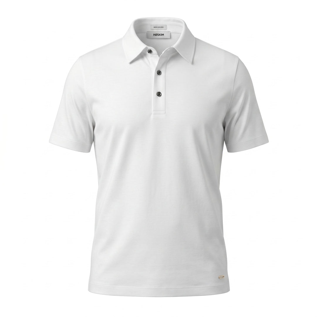 Heskimo Polo  Manica Corta Supima Cotton Gassed Merc Binanco Bianco - foto 1