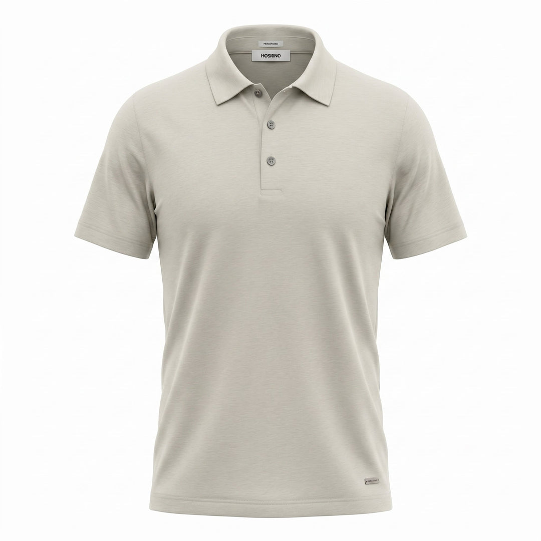 Heskimo Polo  Manica Corta Supima Cotton Gassed Merc Perla Grigio - foto 1