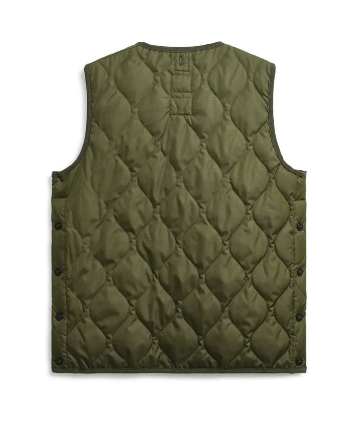 UNISEX MILITARY ZIP V NECK DOWN VEST (Hard Shell) MILITARY