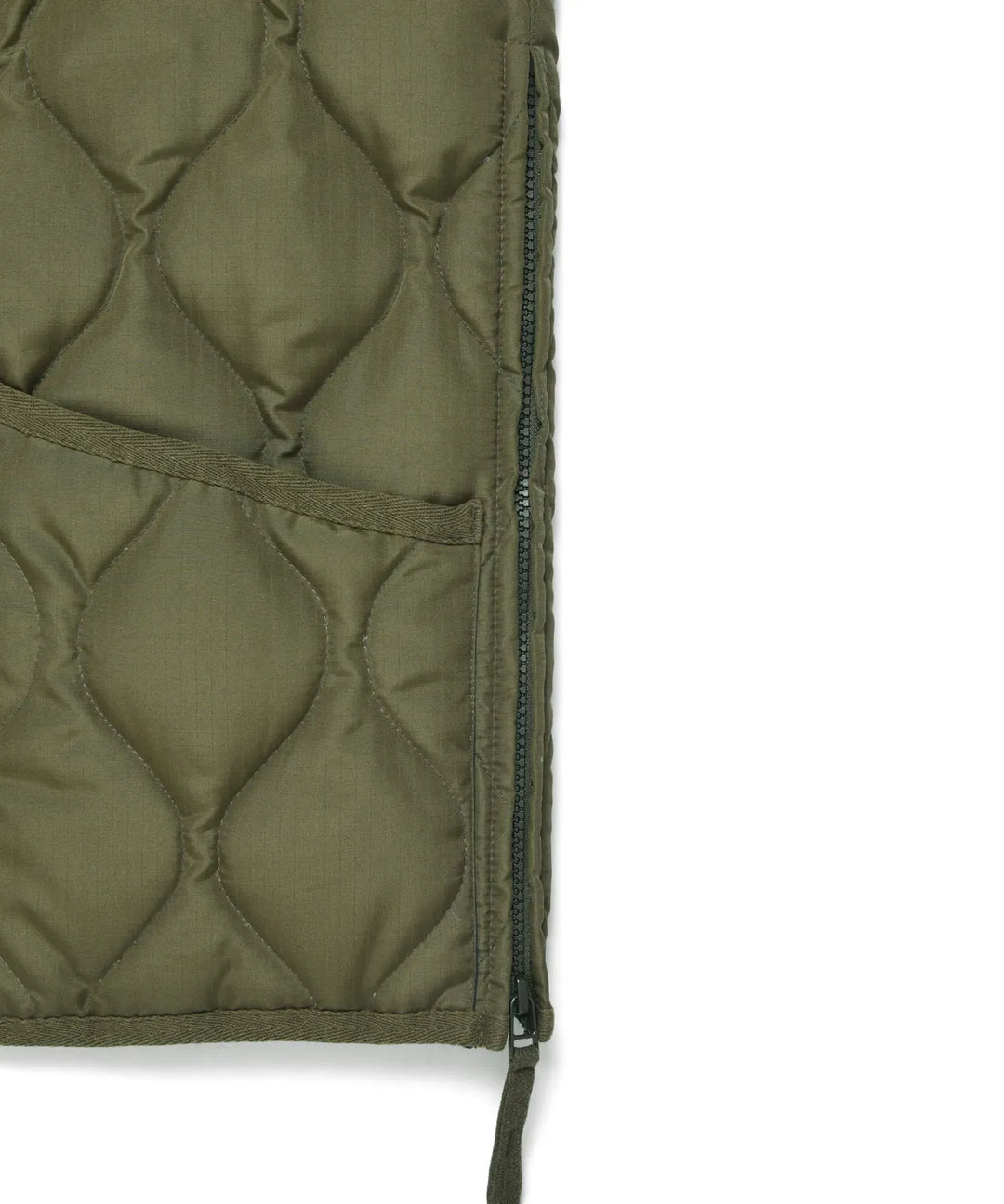 UNISEX MILITARY ZIP V NECK DOWN VEST (Hard Shell) MILITARY