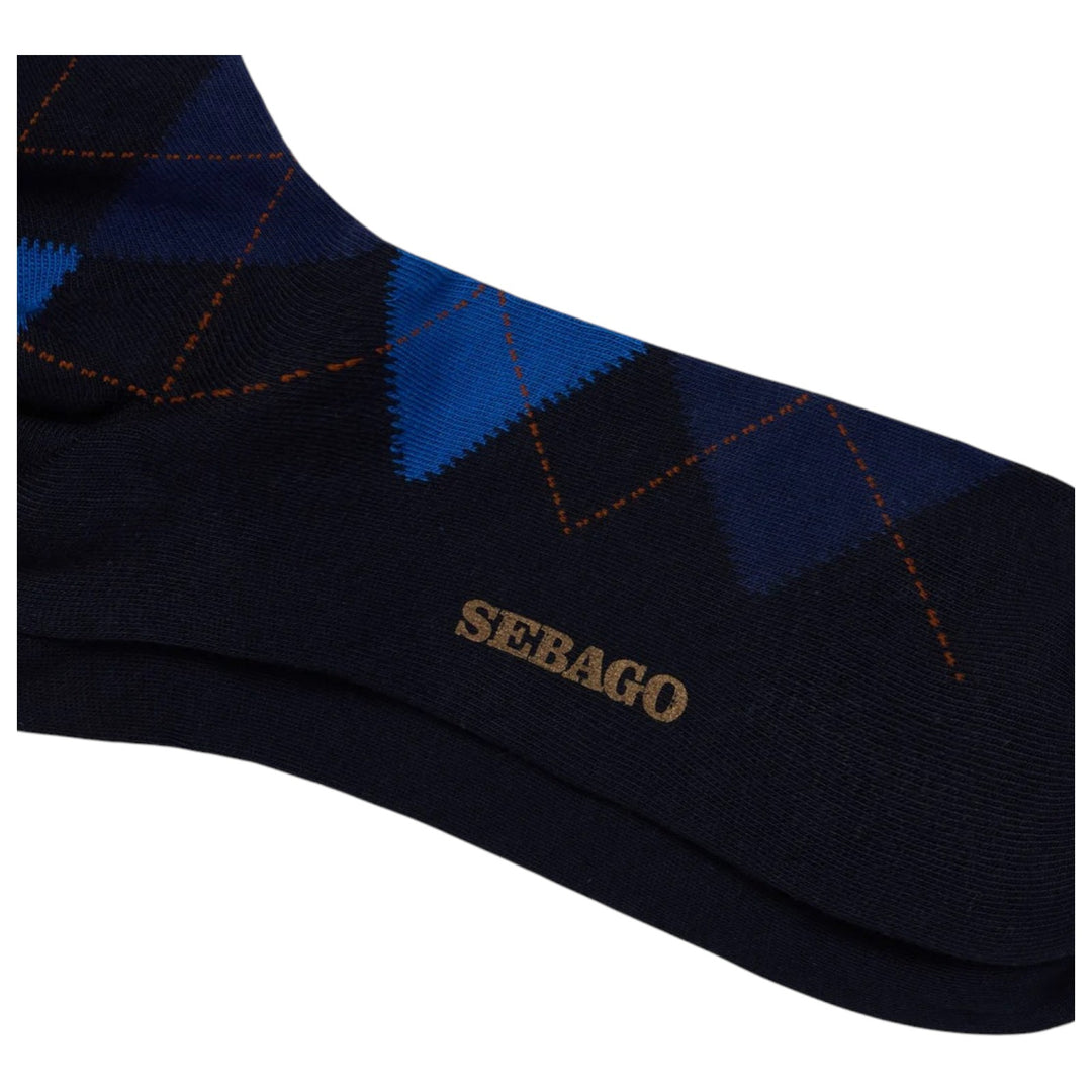 MEIAS EM ALGODÃO LOSANGOS AZUL-CELESTE