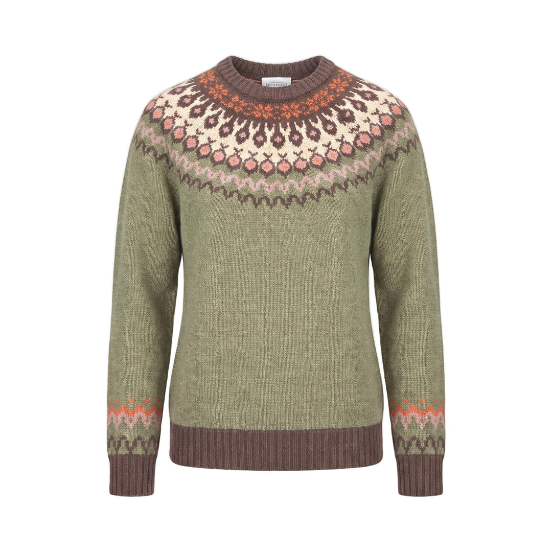 Maglia Girocollo Fair Isle Verde Militare In The Box, vista frontale