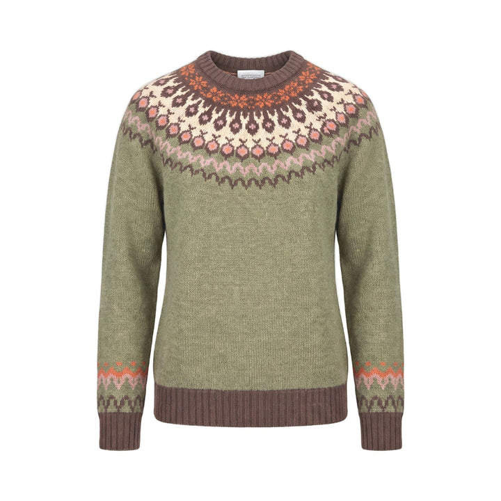 Maglia Girocollo Fair Isle Verde Militare In The Box, vista frontale