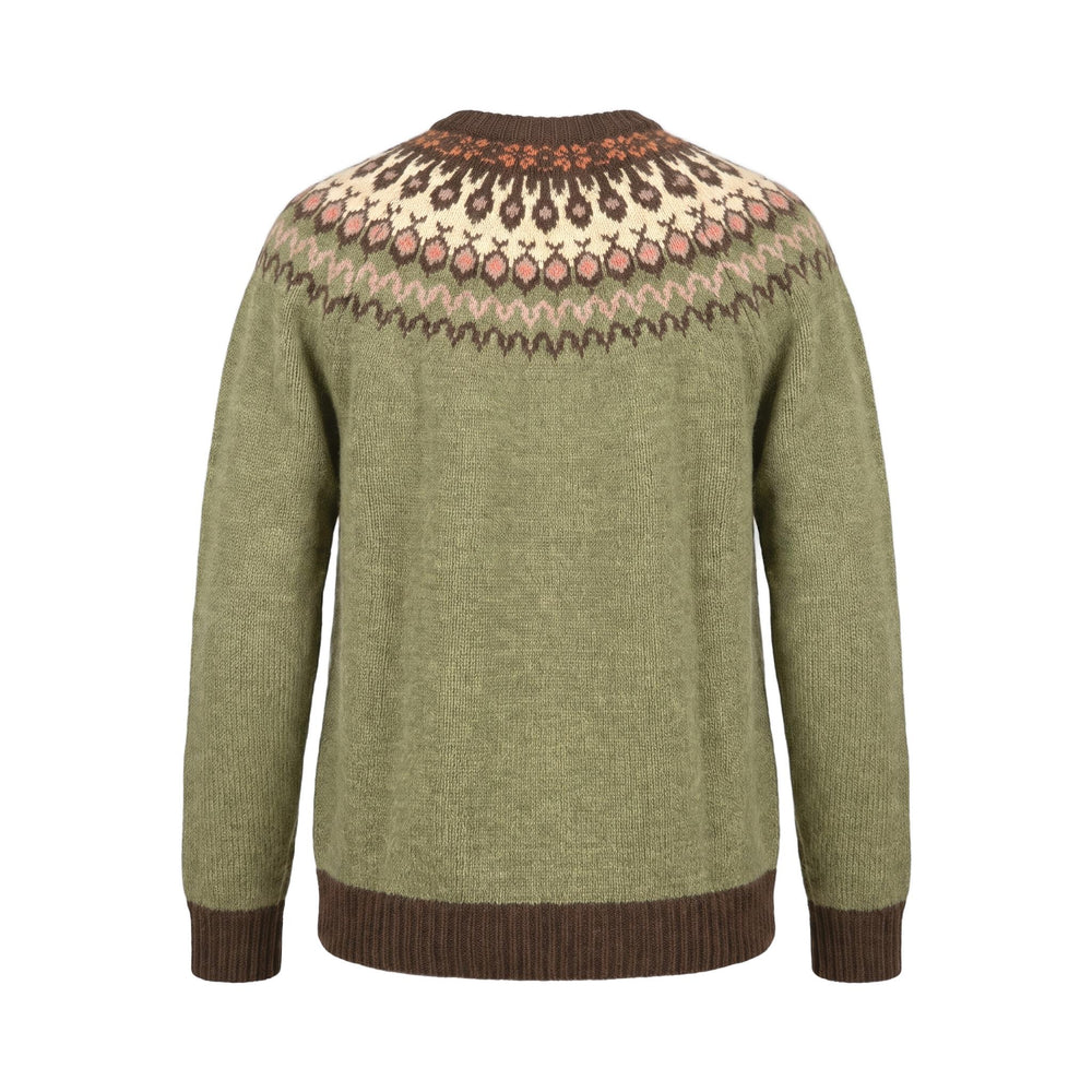 Maglia Girocollo Fair Isle Verde Militare In The Box, vista posteriore