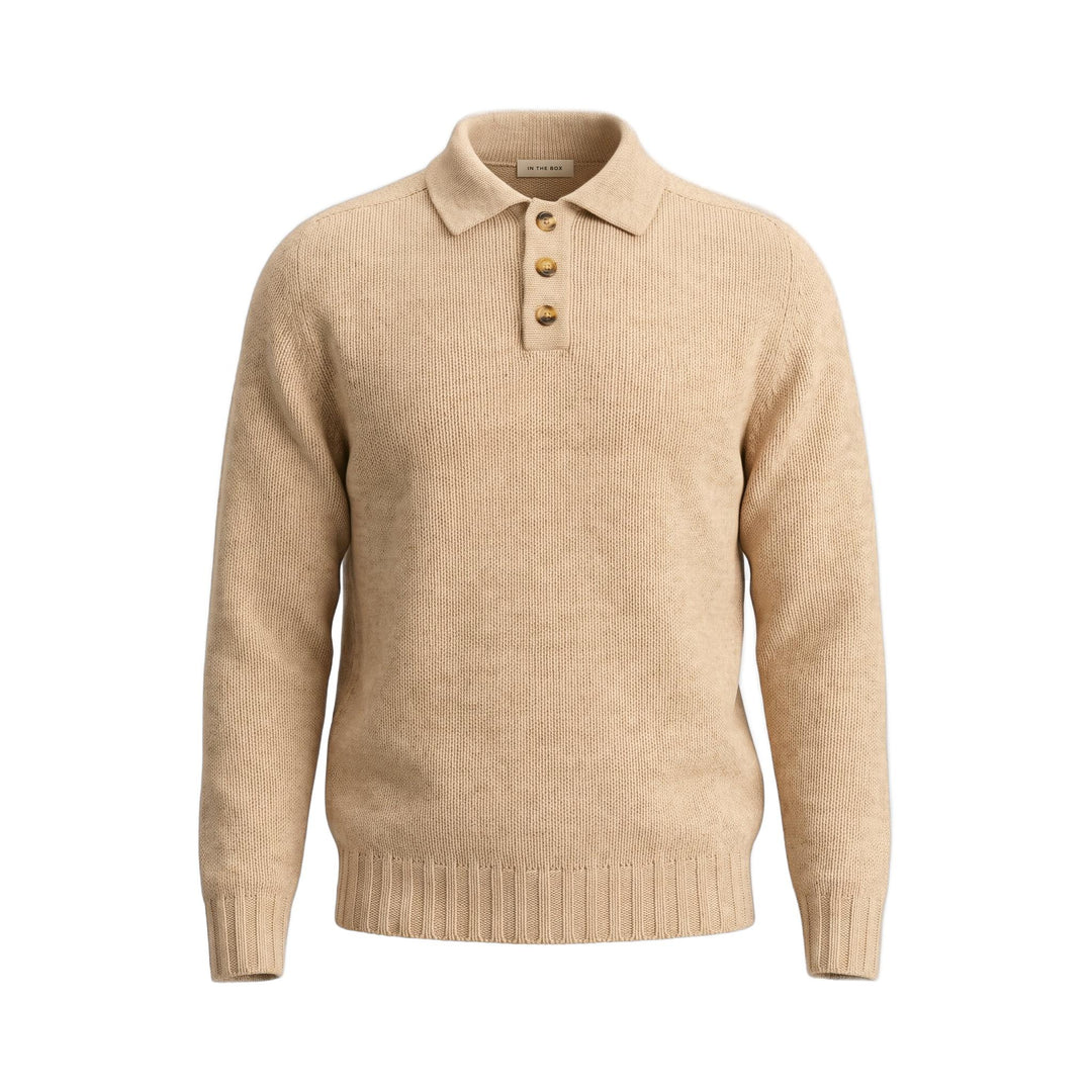 Maglia Polo Bottoni Recycle Panna Bianco In The Box, vista frontale
