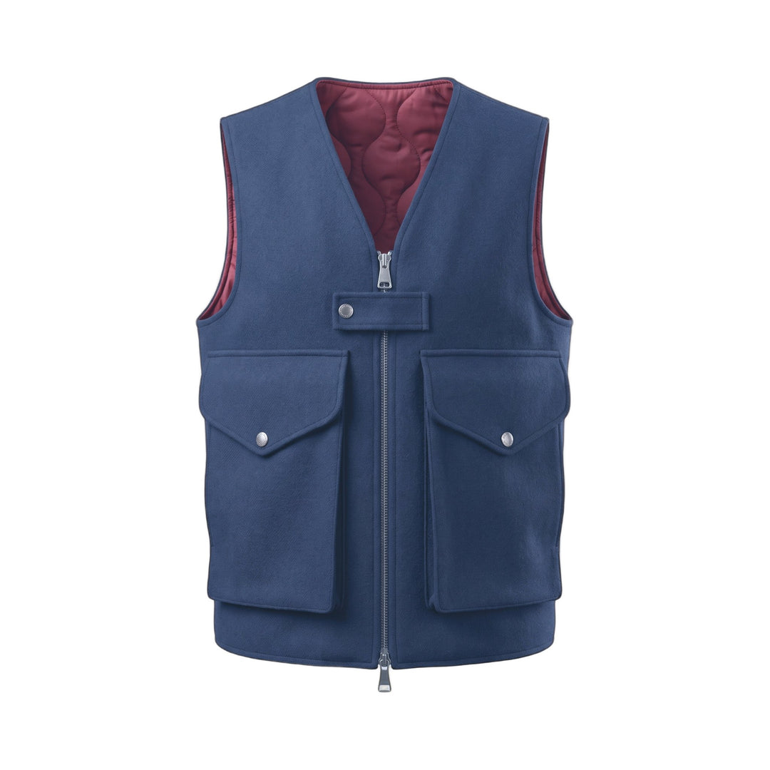 Overiver GILET IN LANA NAVY Blu - foto 1