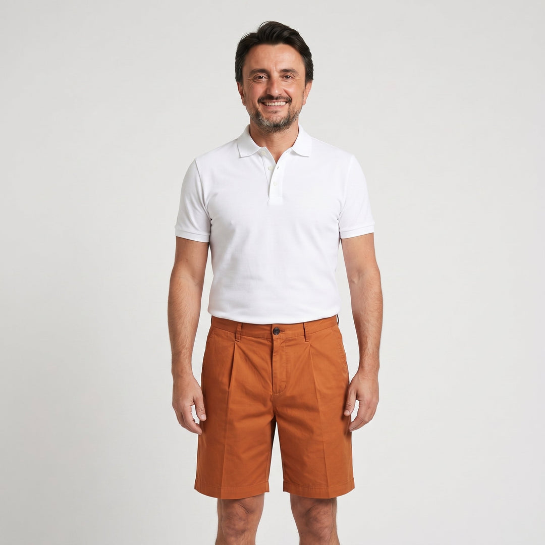 Quattro.Zero BERMUDA TASCA AMERICA UNA PENCIE IN COTONE TERRACOTTA Marrone - foto 1