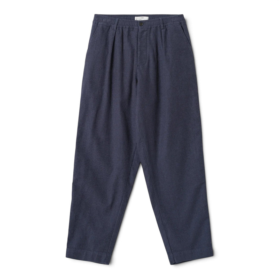 Pleated Track Pant Comfort Moleskin Navy