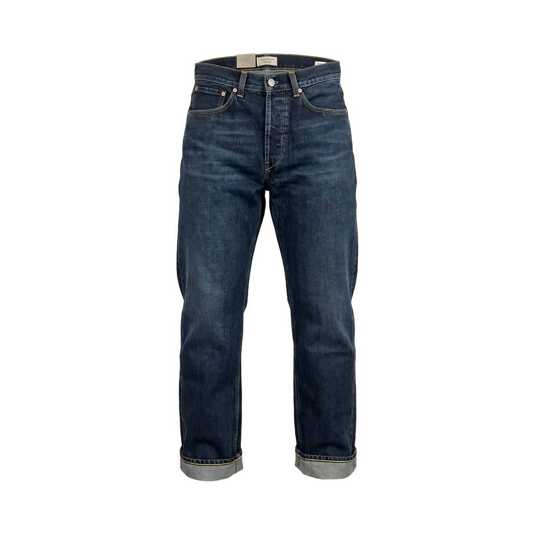 Tela Genova RODOLFO SELVAGE FADED DARK BLUE Blu - foto 1