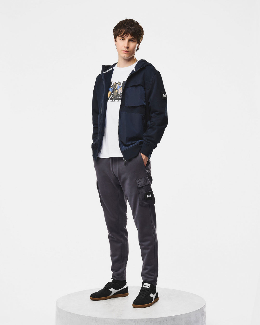 Weekend Offender Daponte Hoodie Navy Blu - foto 3