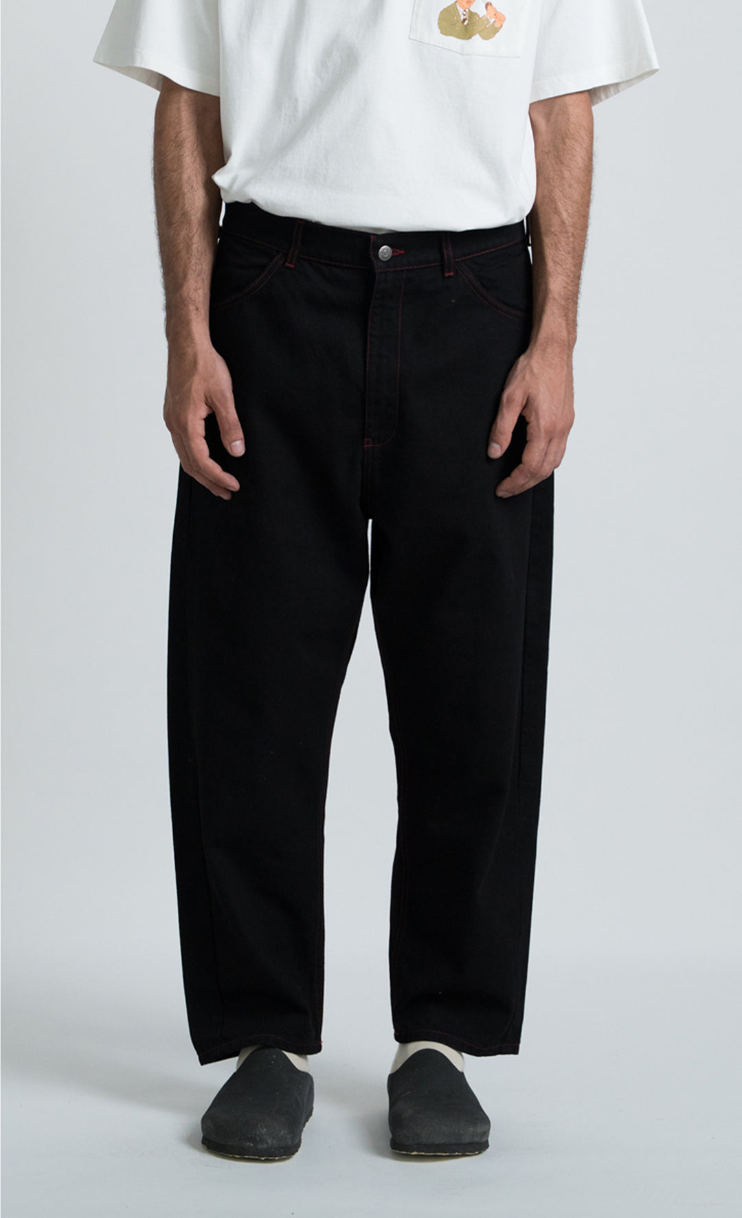 Wooden Jeans Japan Square Pocket Red Circle Black Nero - foto 8